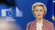 A presidente da Comissão Europeia, Ursula von der Leyen, confirmou a pausa de 90 dias nas tarifas retaliatórias contra os EUA, visando negociações. - Divulgação