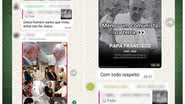 Policiais militares são flagrados em grupo de mensagens celebrando a morte do papa Francisco, gerando revolta pública. - Divulgação