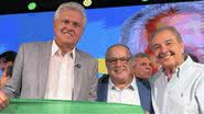 Governador de Goiás, Ronaldo Caiado (União Brasil), acompanhado do Prefeito de Natal, Paulinho Freire, e do ex-senador José Agripino - Reprodução