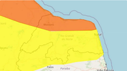 Todo o Rio Grande do Norte está sob alerta de chuvas intensas - Reprodução