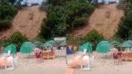 Imagem [VÍDEO] Deslizamento de terra atinge barracas em praia do litoral sul do RN