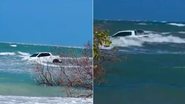 Após a maré subir rapidamente, turistas ficaram presos em uma trilha que leva à Lagoa Azul, necessitando de resgate.  A Polícia Militar e o Corpo de Bombeiros - Reprodução: G1
