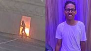 O ataque à estátua durou poucos minutos, mas mobilizou a Polícia Militar e o Corpo de Bombeiros em resposta ao incêndio. - Reprodução/Internet