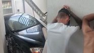 carro invade casa na Redinha - reprodução