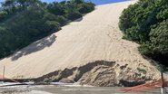 Imagem Temporal destrói proteção do Morro do Careca em Natal; veja imagens do estrago