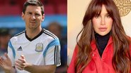 À esquerda, Messi e, à direita, a apresentadora que divulgou a notícia falsa durante o programa - Dida Sampaio/Estadao @flor_de_p via Instagram