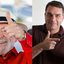Foto 1: Ricardo Stuckert / PR - Foto 2: Reprodução/Facebook Flávio Bolsonaro