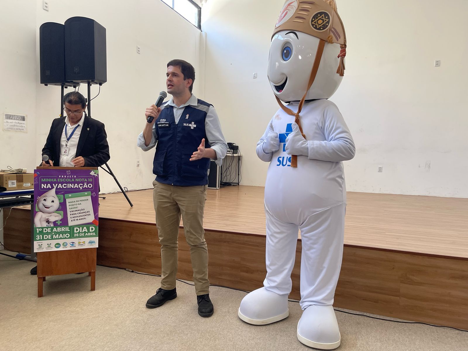 Representante do Ministério da Saúde em Natal para Lançamento da Campanha de Vacinação