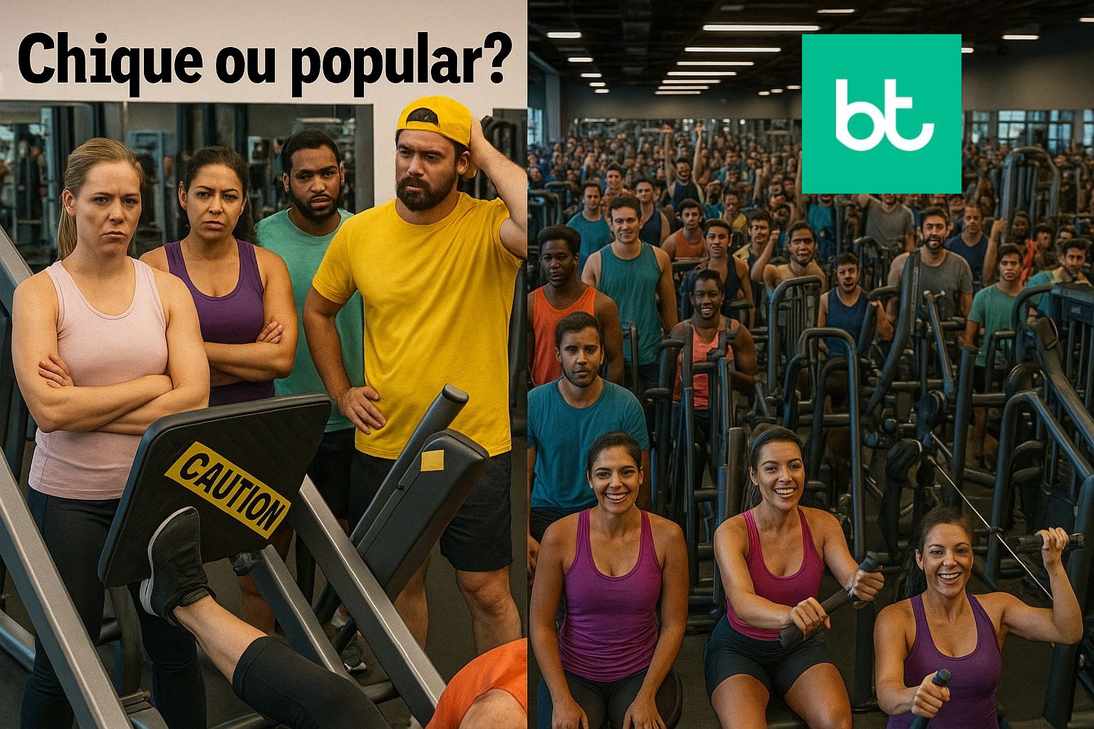 imagem IA academia lotada