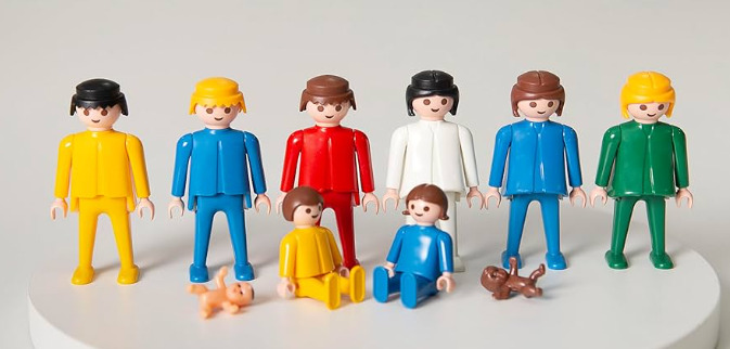 Bonecos de brinquedo Playmobil, famosos nos anos 80.