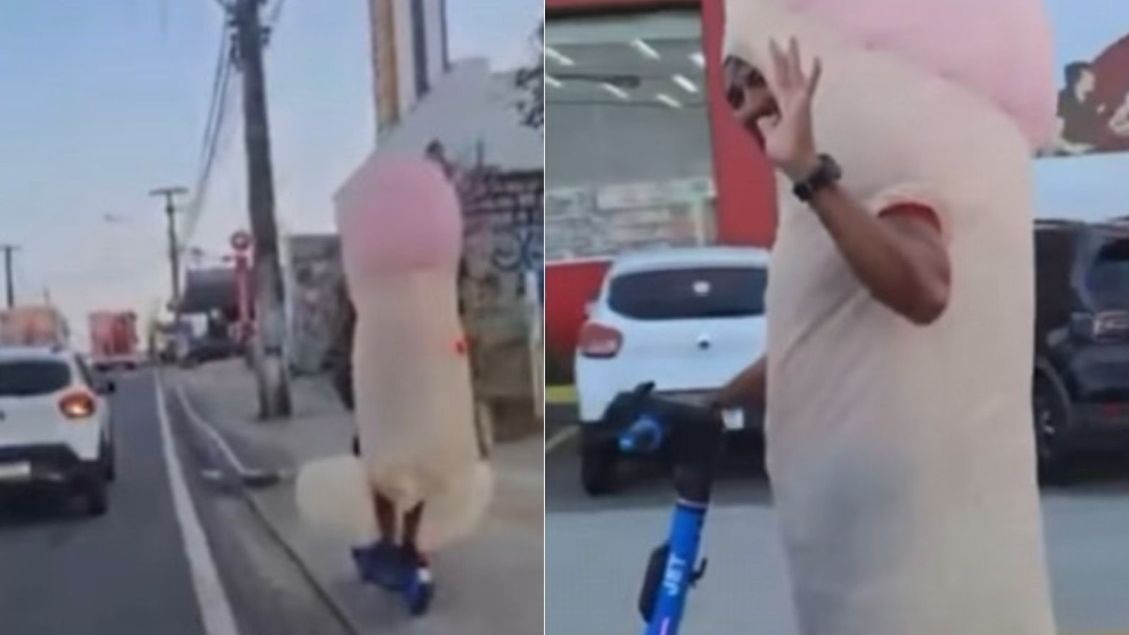 fantasia de piroka no patinete