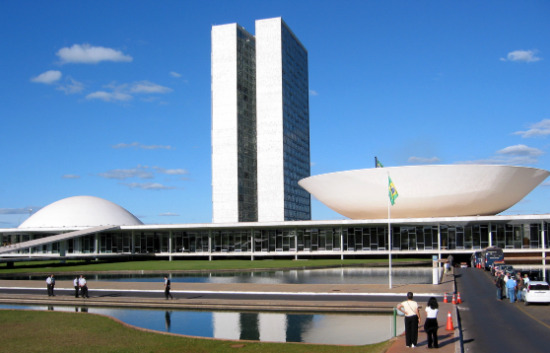 Vista do Palácio do Congresso Nacional em Brasília.