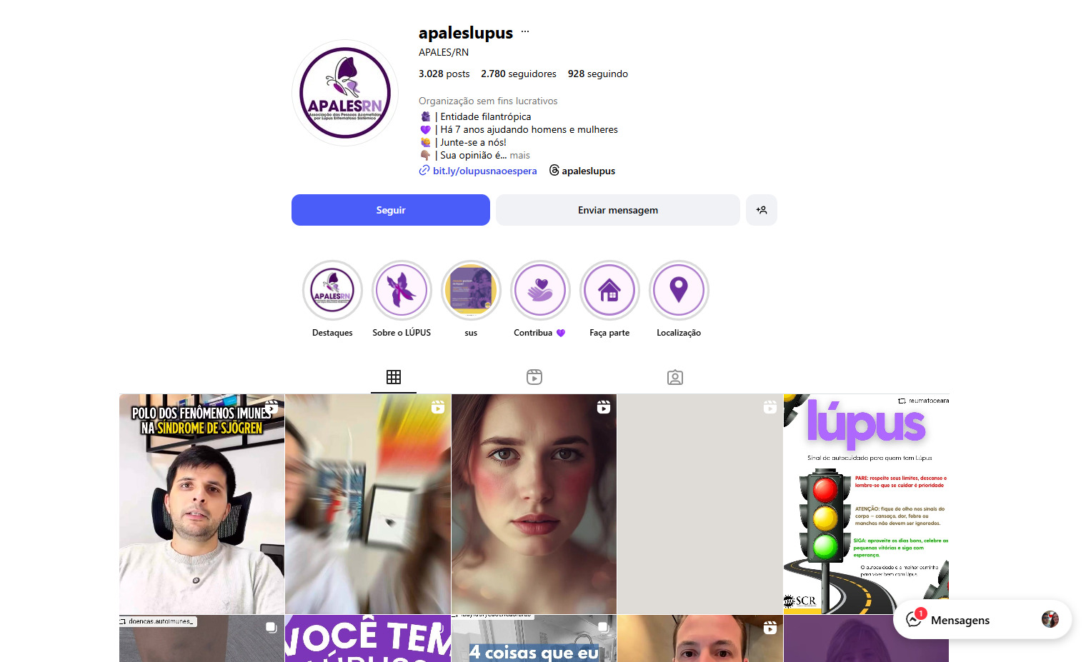 A Apales (Associação das pessoas acometidas por Lúpus eritematoso sistêmico) atua desde 2016 no Rio Grande do Norte e atende pacientes de todas as regiões do estado. Imagem: reprodução internet.