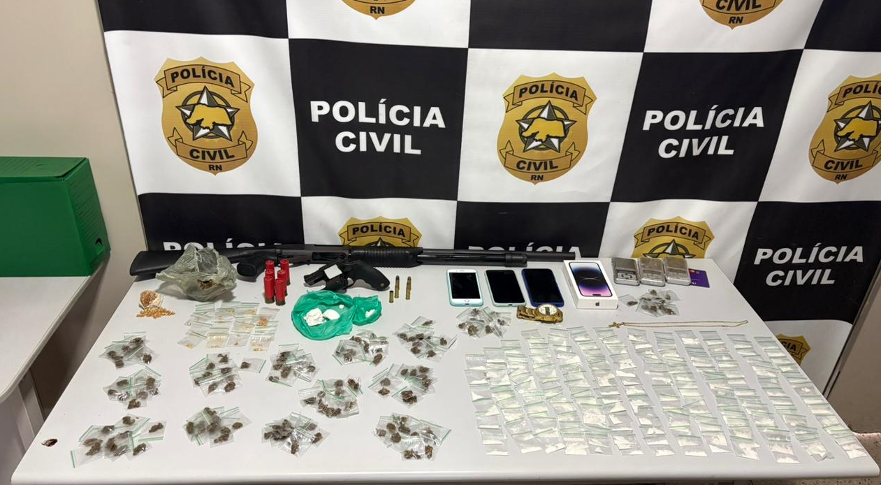 Materiais apreendidos pelos agentes. Foto: Divulgação/Polícia Civil do RN