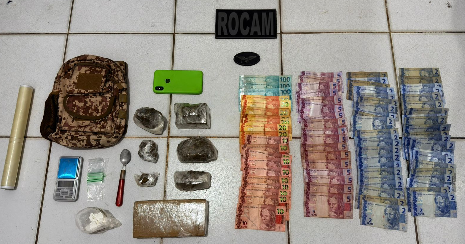 Material apreendidos pelos policiais durante a ação. Foto: Divulgação/PMRN