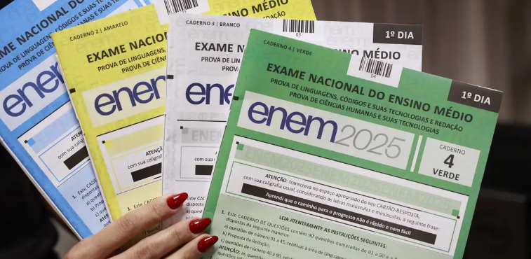 Apesar da ampliação das suspeitas, o Ministério da Educação (MEC) anulou até agora somente três questões e confirmou que a Polícia Federal foi acionada para conduzir as investigações. Imagem divulgação Enem.
