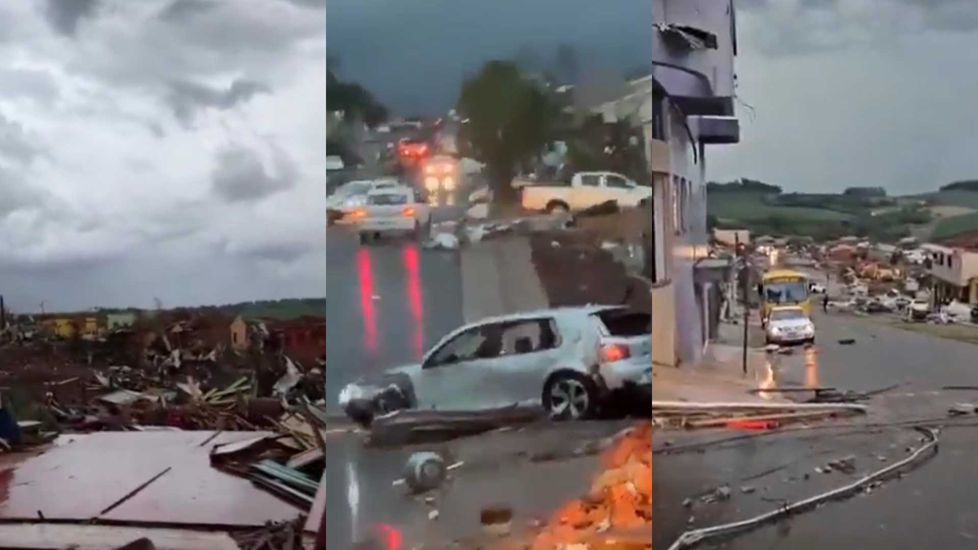 Moradores registram destruição por fotos e vídeos em redes sociais. Foto: Reprodução/X