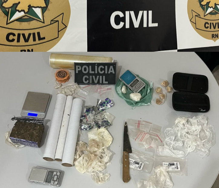 Alguns materiais apreendidos pela polícia. Foto: Divulgação/PCRN