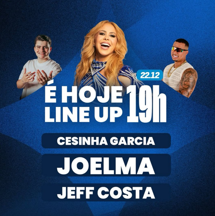 Conhecida por apresentações marcadas por dança, carisma e interação com o público, Joelma deve levar ao palco um repertório que mistura clássicos da carreira com músicas que seguem populares nas festas e playlists do Nordeste. Reprodução: Prefeitura de Macaíba.