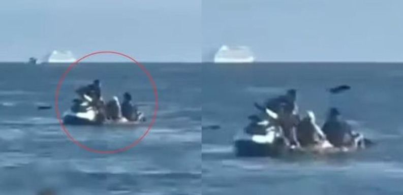 A ação criminosa ocorreu a cerca de 100 metros da faixa de areia e foi registrada em vídeo por uma testemunha. Imagem reprodução internet.