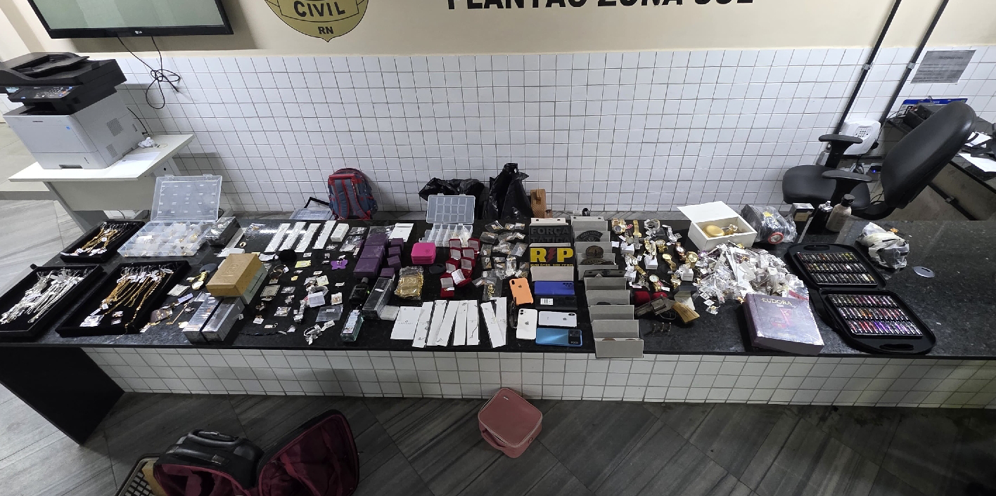 Material apreendido pelos agentes. Foto: Reprodução/PMRN