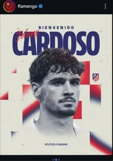 Foto que o Flamengo colocou no meio da postagem oficial. Reprodução/Internet