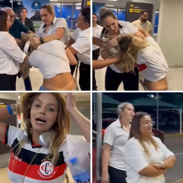 Informações repassadas à imprensa apontam que a confusão pode ter começado após taxistas impedirem uma mulher de distribuir panfletos de passeios turísticos na área do aeroporto. Imagem: reprodução internet.