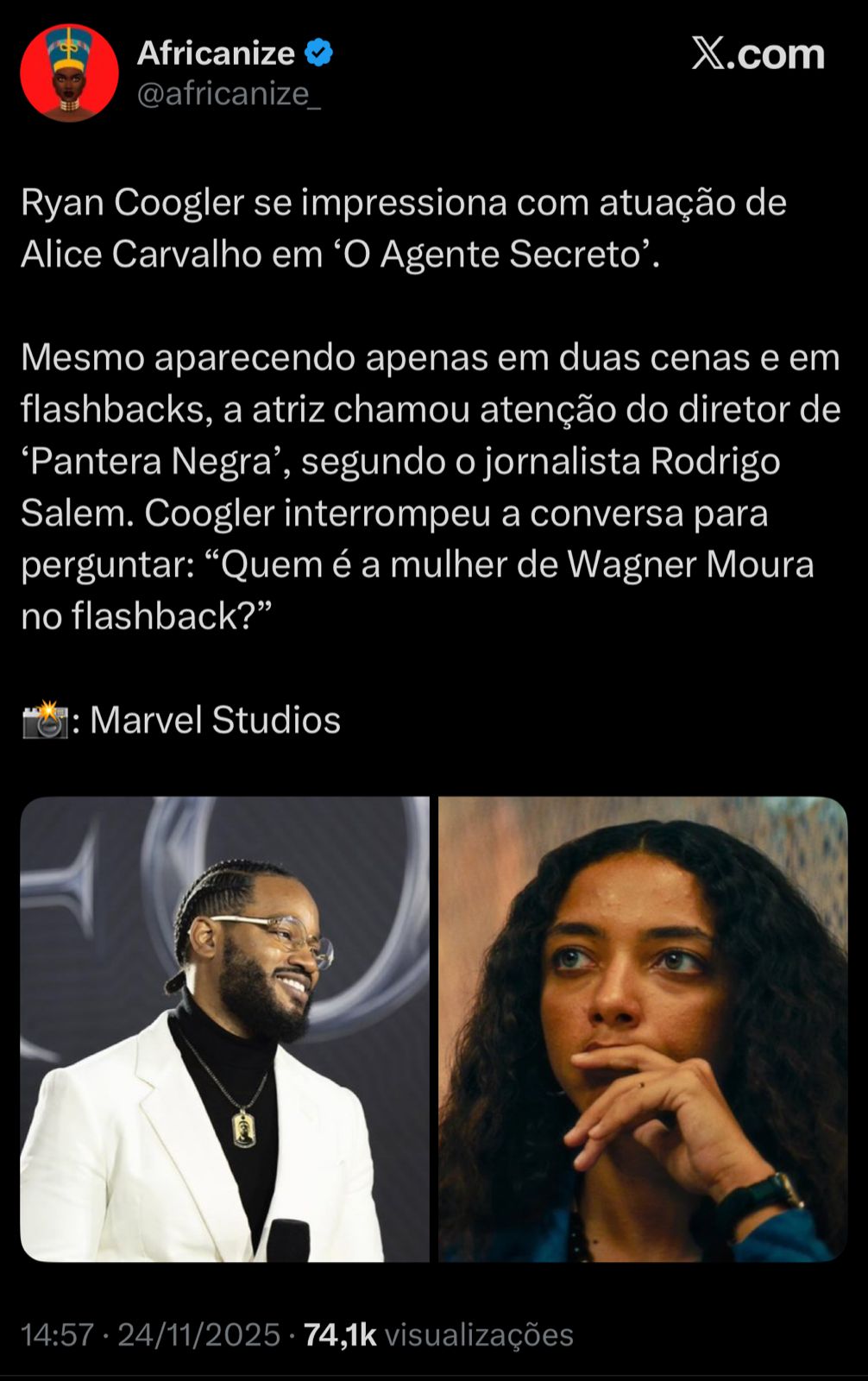 Elogios de Ryan geraram repercussão nas redes sociais. Foto: Reprodução/X