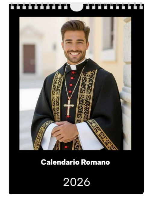 Apelidado informalmente por turistas estrangeiros de “hot priest calendar”, o material combina as fotografias com informações turísticas sobre a cidade e o entorno do Vaticano.