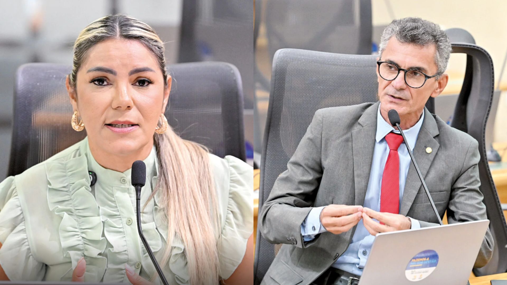 Deputados Eudiane Macedo e Francisco do PT. Foto: reprodução/ALRN