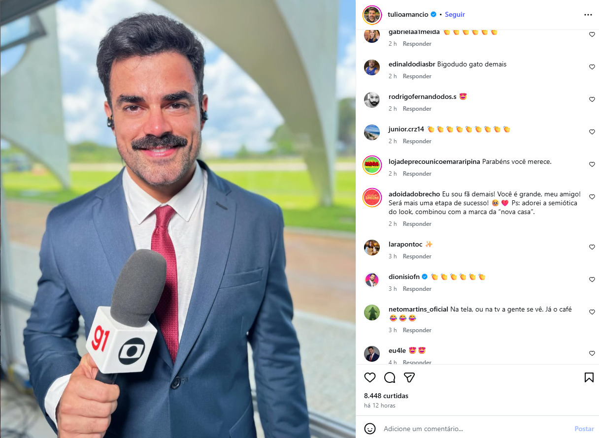 Algumas publicações brincaram com a dificuldade de manter a concentração na notícia durante os primeiros segundos da entrada ao vivo. Outros comentários adotaram tom descontraído, demonstrando como a imagem dos profissionais de televisão ainda desperta forte interesse do público.
