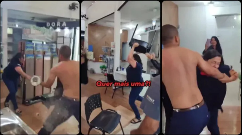Uma funcionária da loja relatou que houve discussões e troca de xingamentos, além de uma tentativa do influenciador de retirar o celular usado para filmar a situação.