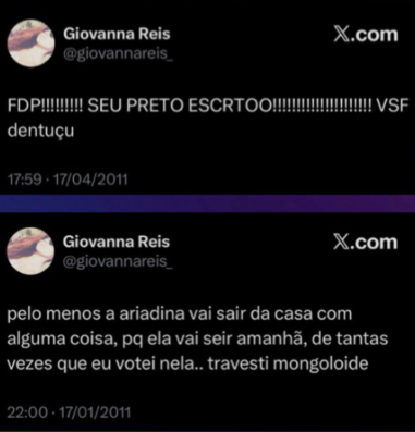 Post feitos pela então namorada da atriz. Foto: Reprodução/Internet