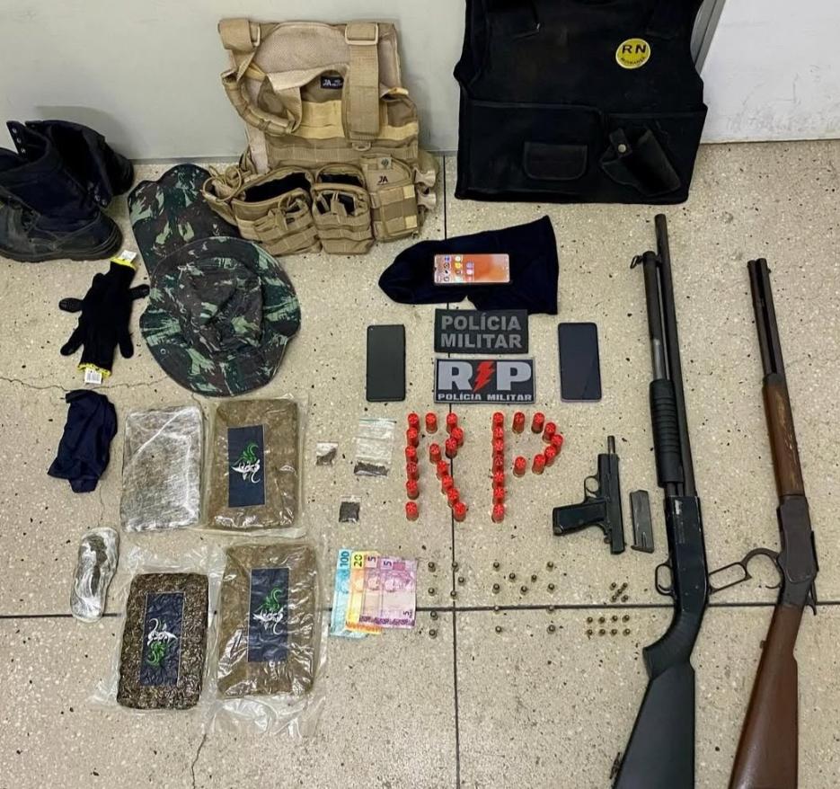Material encontrado pelos agentes. Foto: Divulgação/PMRN