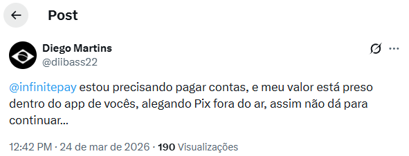 Relato de internautas nas redes. Foto: Print/X