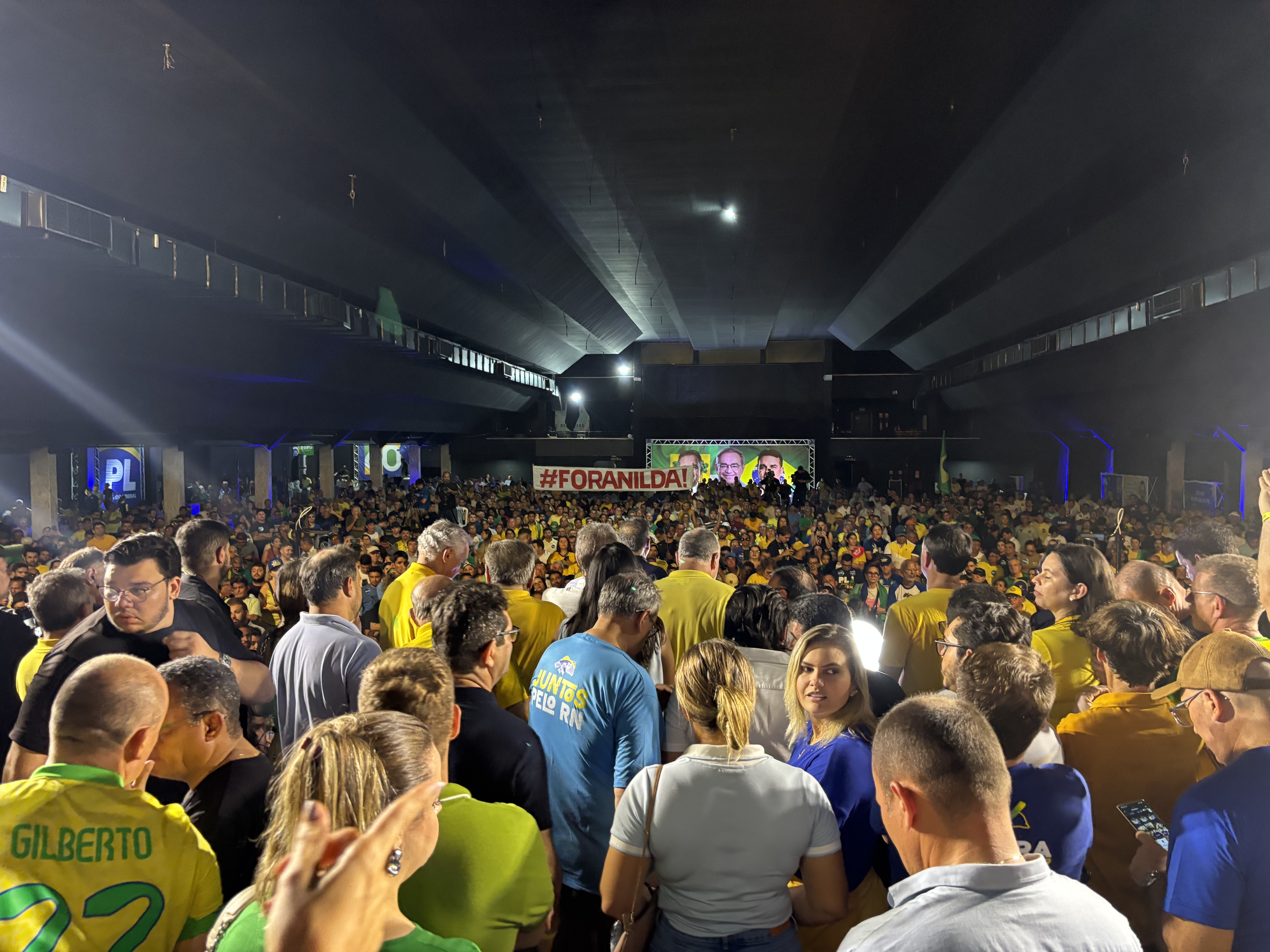 O Boulevard Music Hall ficou lotado neste sábado (21) para o ato de filiação do Partido Liberal (PL) no Rio Grande do Norte.