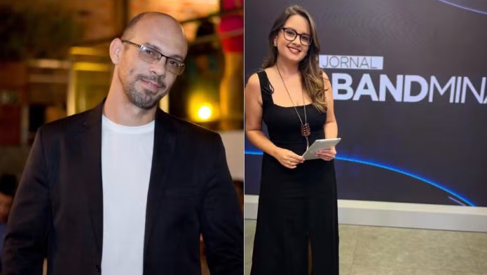 O cinegrafista Rodrigo Lapa e a repórter Alice Ribeiro, da Band Minas, que estavam no carro envolvido no acidente. — Foto: Reprodução/Redes Sociais