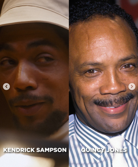 O produtor Quincy Jones foi vivido por Kendrick Sampson.