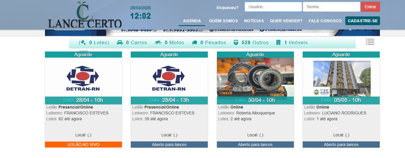 Leilões de órgãos públicos costumam chamar atenção de compradores em busca de preços mais competitivos do que os praticados no mercado tradicional.