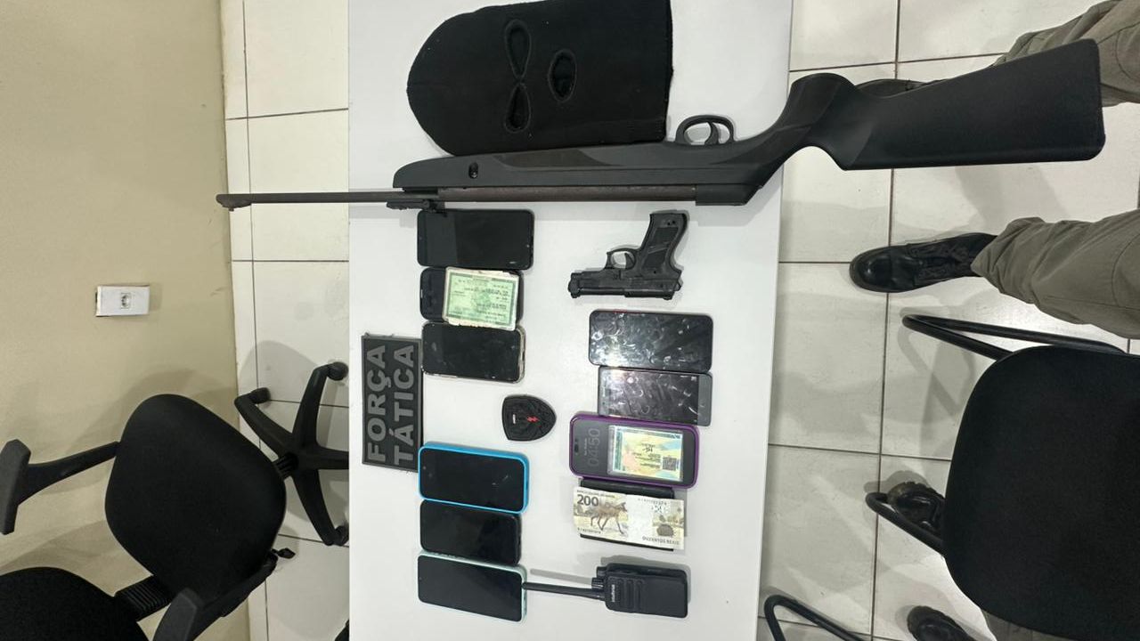 Materiais apreendidos pela Polícia -PMRN