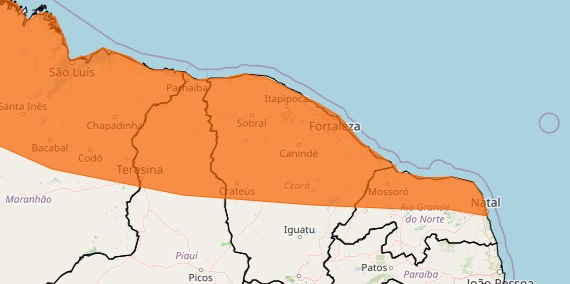 O Instituto Nacional de Meteorologia (Inmet) elevou o nível de gravidade para Alerta Laranja (Perigo) em 59 municípios