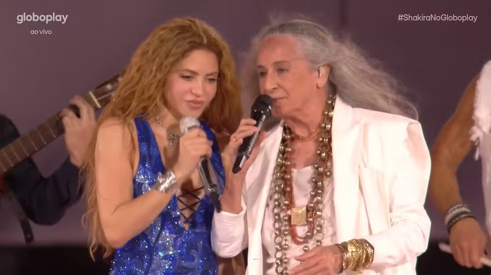 Shakira e Maria Bethânia. Foto: reprodução