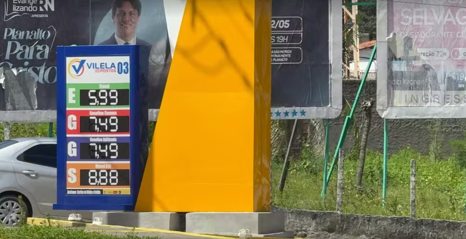 Preço da gasolina disparou em Natal e já atinge a marca de R$ 7,49 em diversos postos nesta semana. Foto: Sérgio Henrique Santos/Inter TV Cabugi