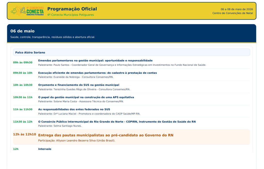 Primeiro dia de evento.