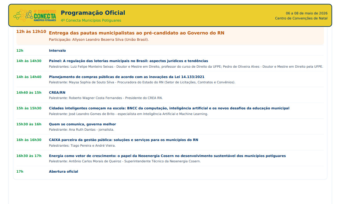 Primeiro dia de evento.