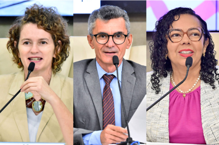 Da esquerda para direita: Isolda Dantas (PT), Francisco do PT (PT) e Divaneide Basílio (PT).