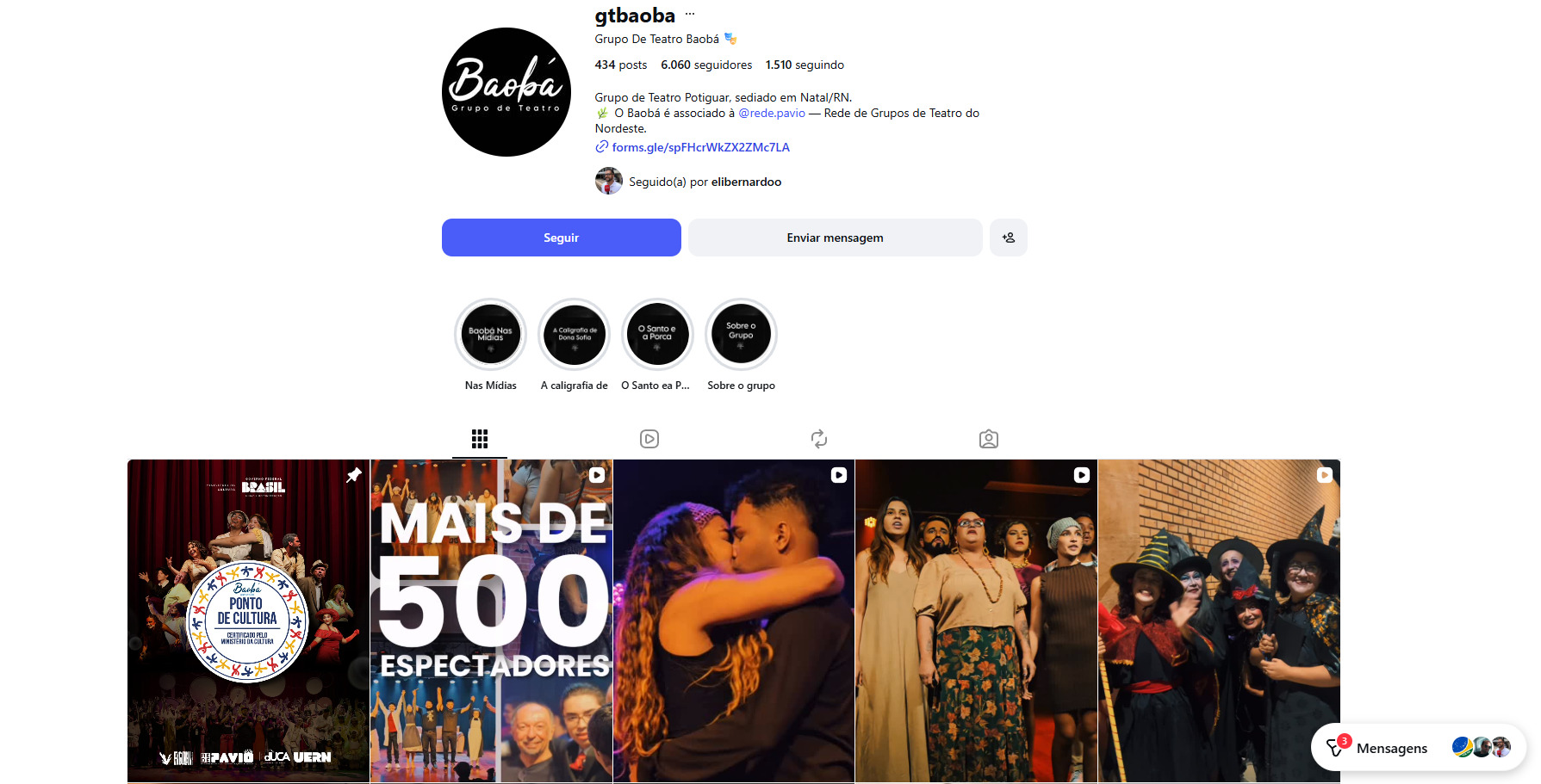 Vinculado à Escola de Extensão da Uern (Educa), o grupo atua desde 2018 promovendo acesso à arte e formação cultural na Zona Norte de Natal.