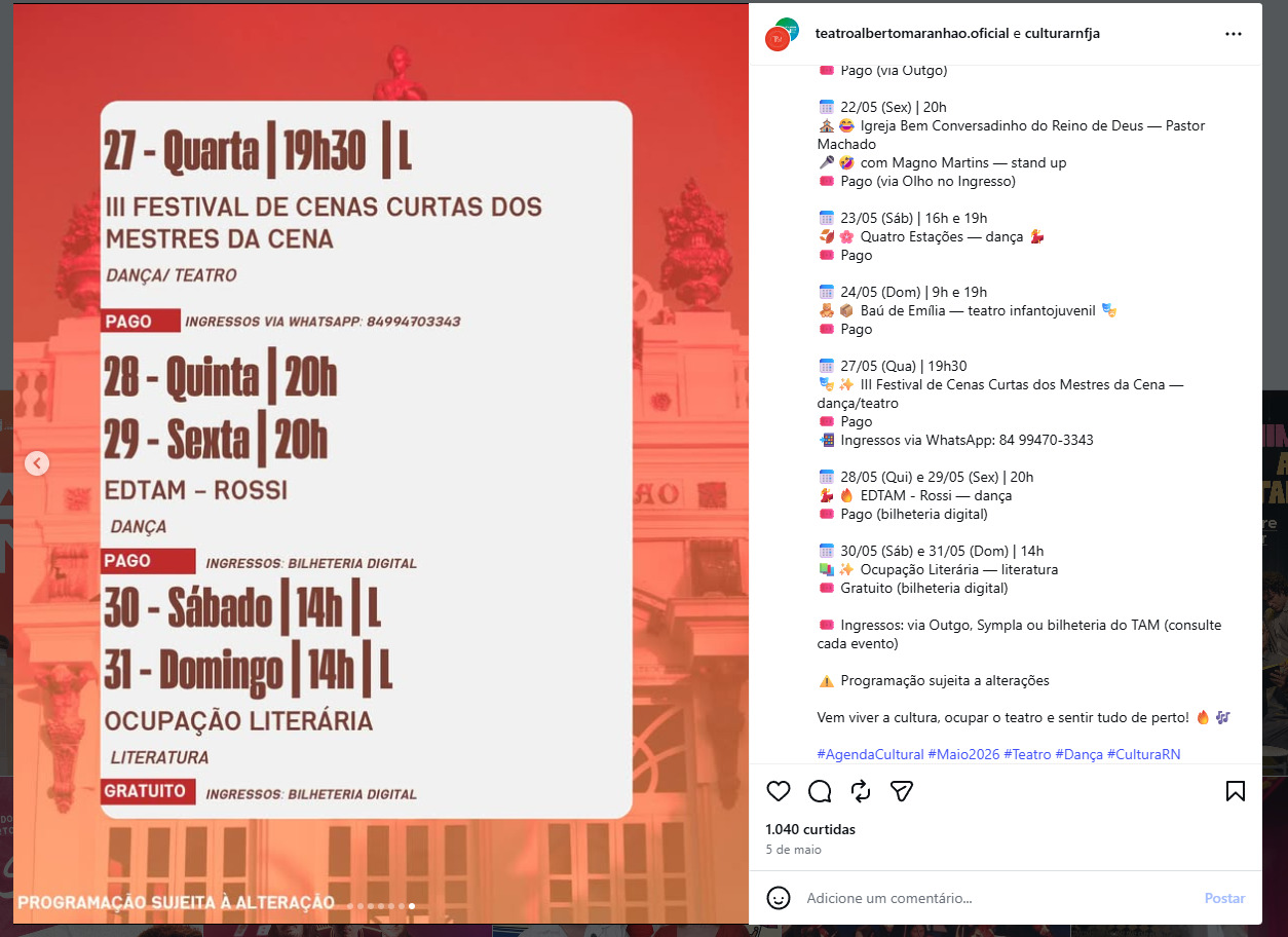 Entre os destaques confirmados na programação estão a escritora Ana Maria Gonçalves, autora do livro “Um Defeito de Cor”, além de Tati Bernardi, conhecida pela obra “Depois a Louca Sou Eu”.