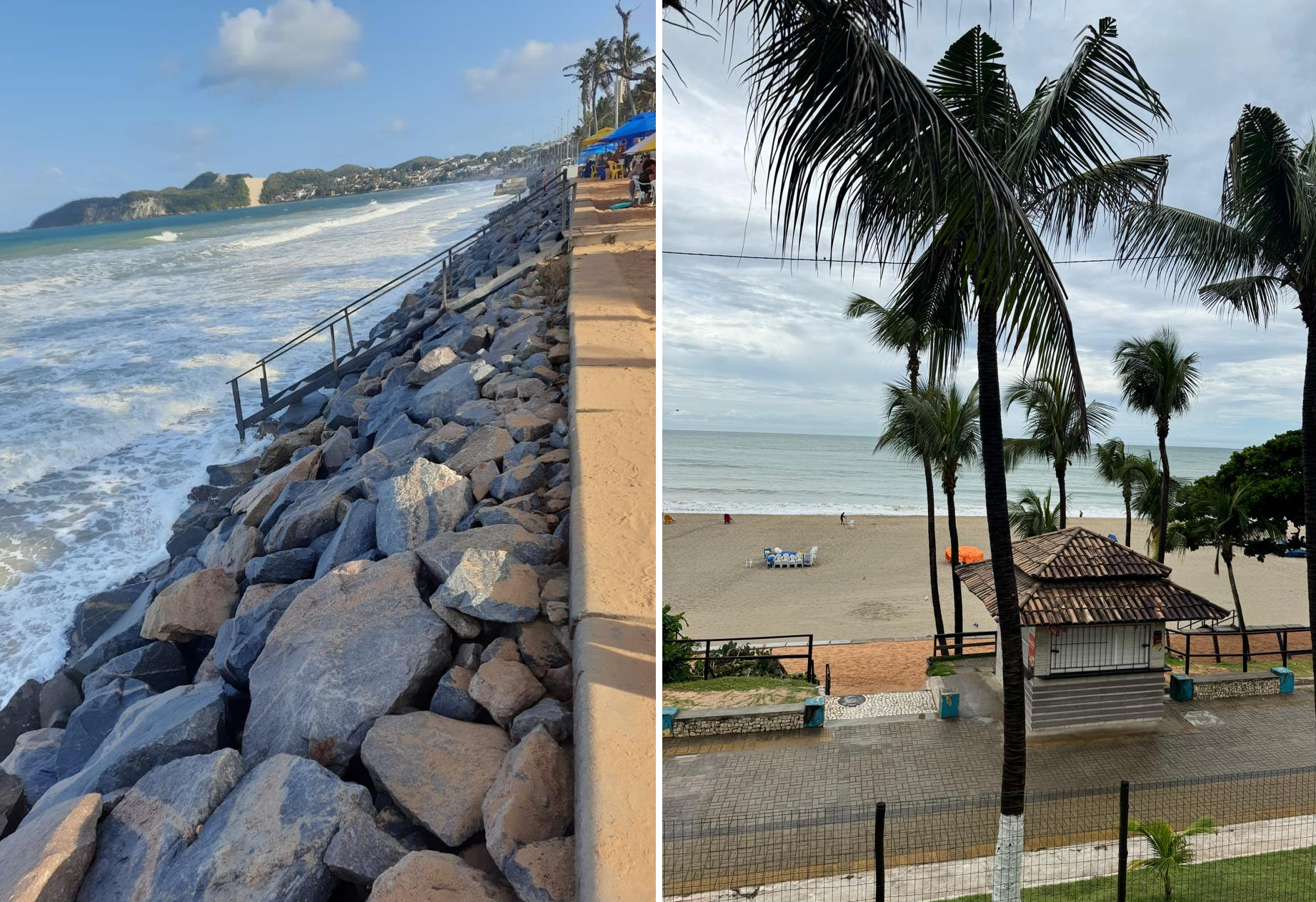 Lazer na praia de Ponta Negra era limitado antes da engorda
