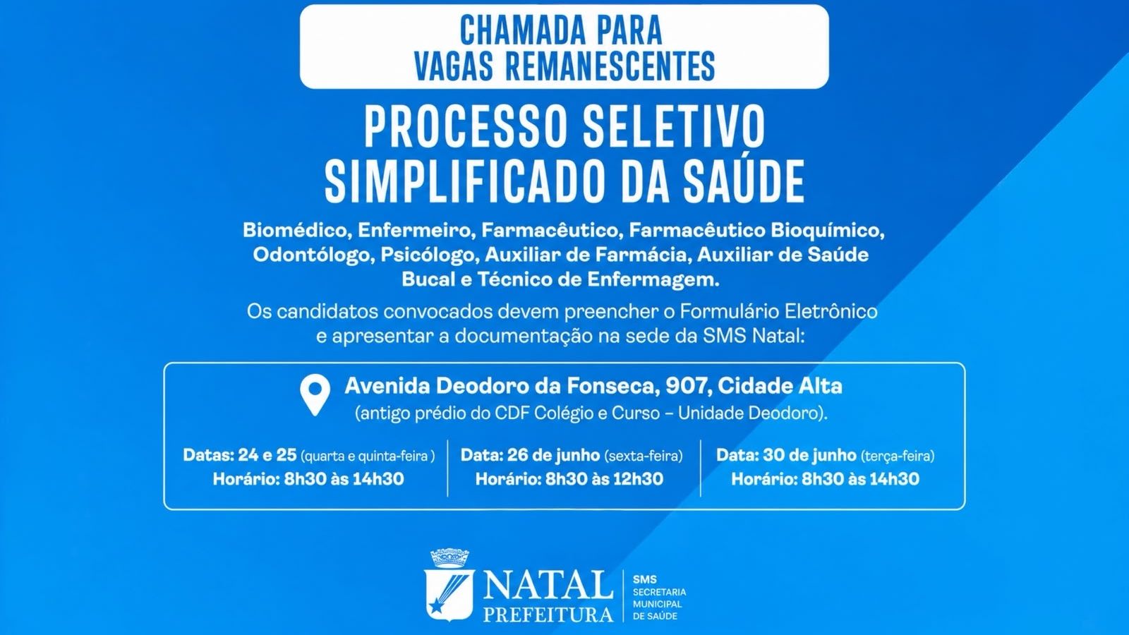 Convocação Saúde NATAL - Divulgação